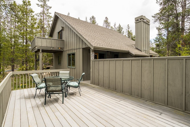 17692 Rogue Ln, Sunriver, OR 97707 - wooden terrace featuring outdoor dining space