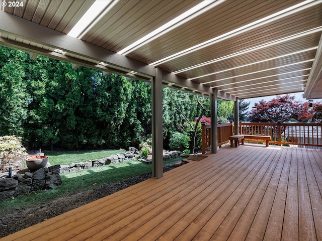 deck with a yard