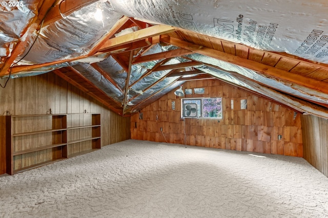 view of unfinished attic
