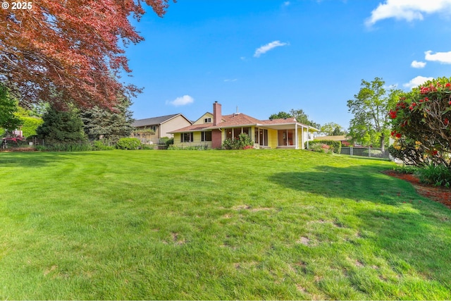 view of grassy yard