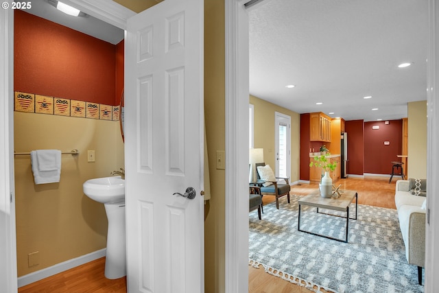 3270 N Maple St, Canby, OR 97013 - bathroom featuring wood finished floors, baseboards, and recessed lighting