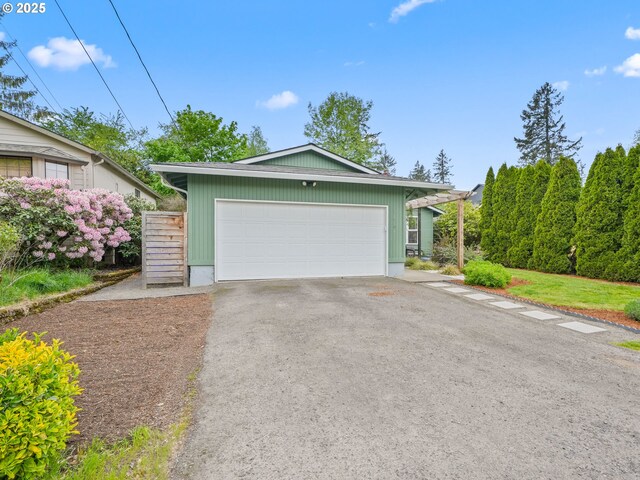 garage with driveway