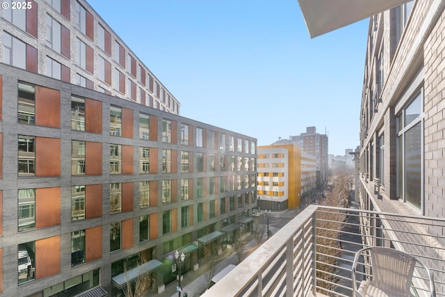 balcony featuring a view of city