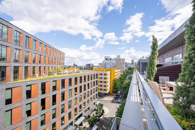 balcony featuring a view of city