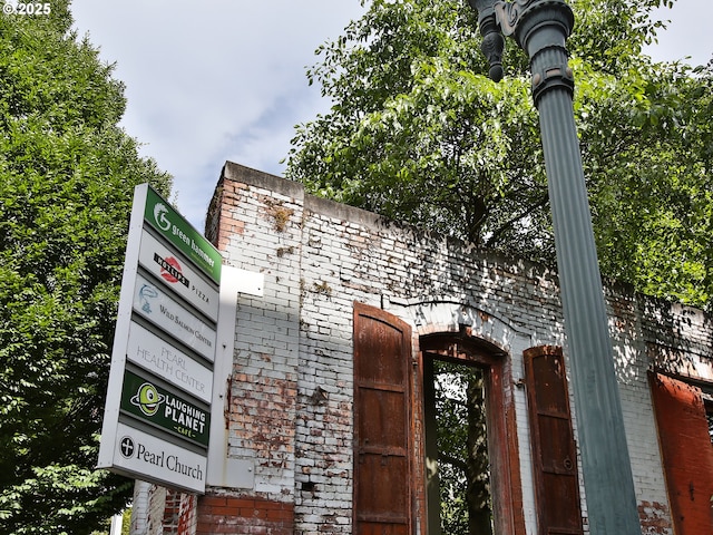 details featuring brick siding