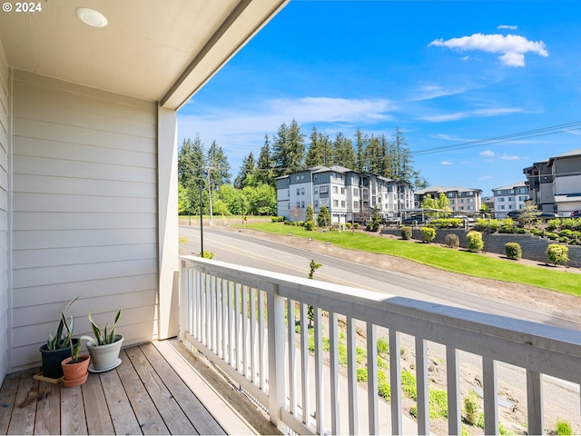 balcony with a residential view