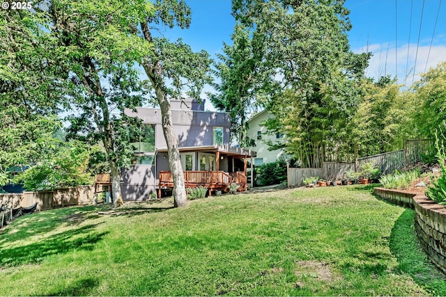 2696 Moon Mountain Dr, Eugene, OR 97403 - fenced backyard with a deck