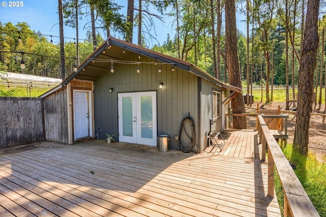 deck with french doors