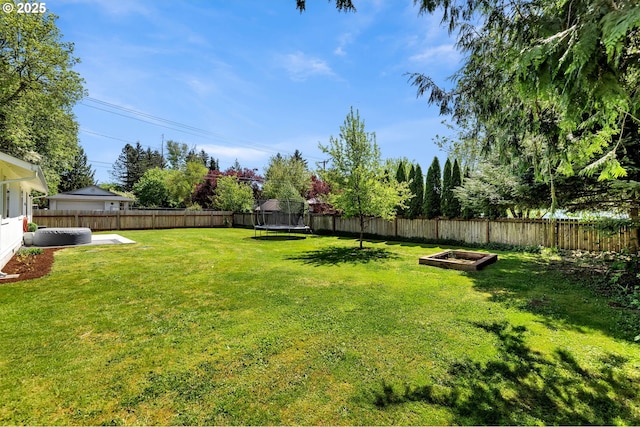 117 E Cushman St, Yacolt, WA 98675 - view of yard featuring a trampoline and a vegetable garden