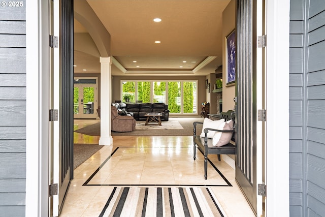 view of patio featuring an outdoor hangout area and french doors