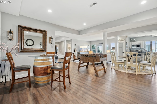 20265 SE Poco Ln, Amity, OR 97101 - dining space featuring recessed lighting, wood finished floors, and baseboards
