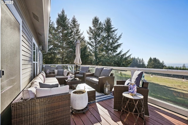 20265 SE Poco Ln, Amity, OR 97101 - wooden terrace with an outdoor hangout area