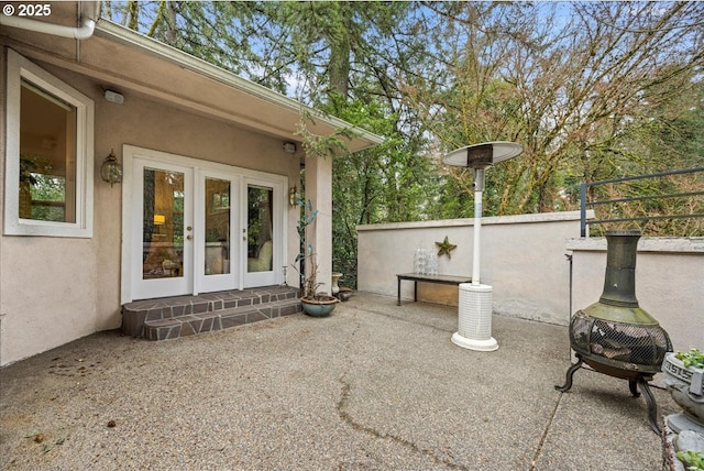 view of patio / terrace featuring french doors