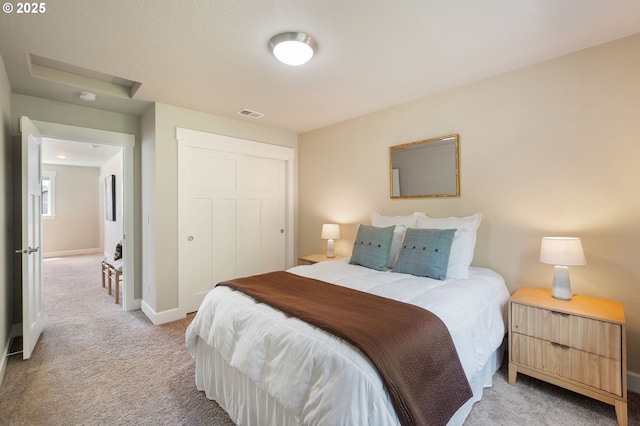 3466 N Holladay St, Cornelius, OR 97124 - bedroom with light carpet, a closet, and attic access