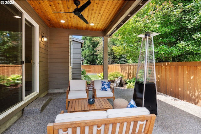 3466 N Holladay St, Cornelius, OR 97124 - fenced backyard with a ceiling fan and a patio