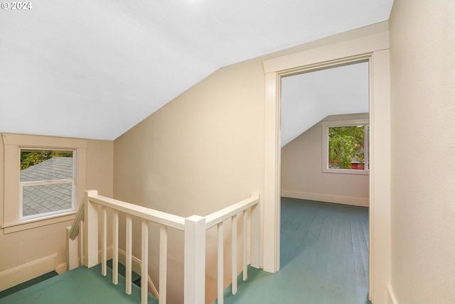 interior space featuring lofted ceiling