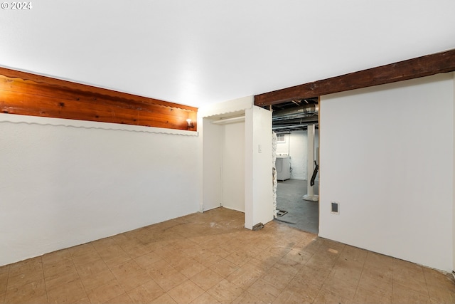 basement with washer / dryer