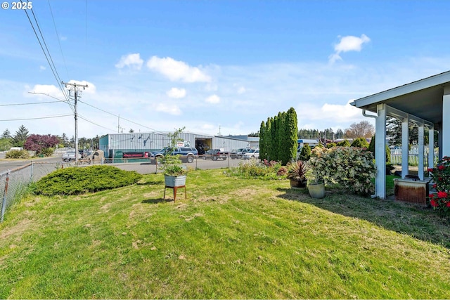 view of yard with fence