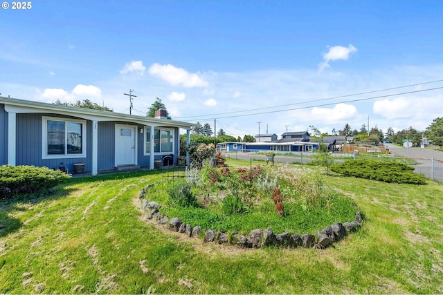 view of yard with fence