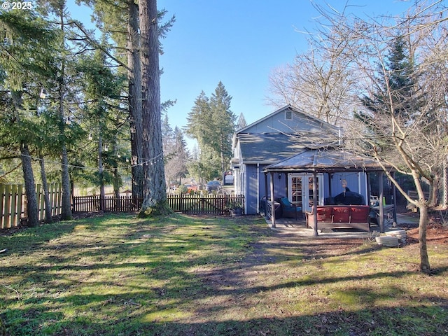 view of yard with a gazebo