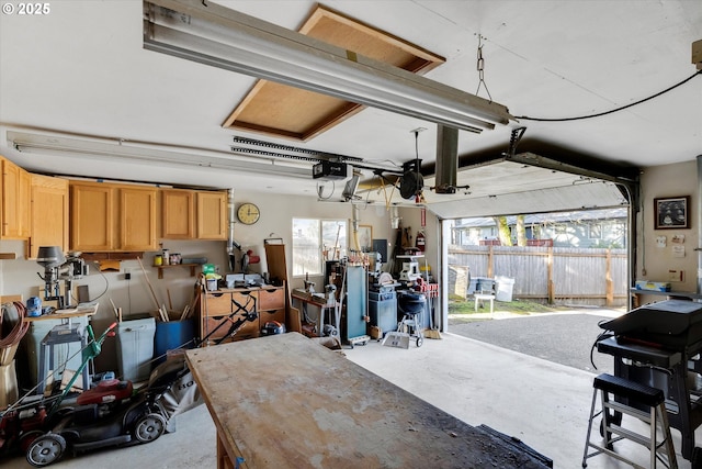 garage featuring a garage door opener