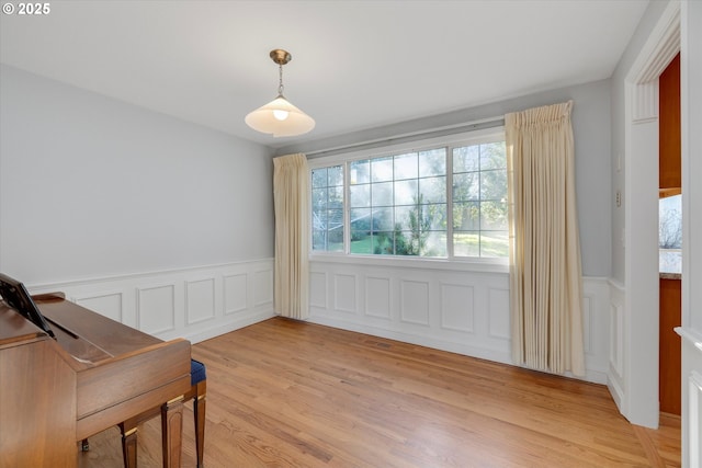 interior space with light hardwood / wood-style flooring