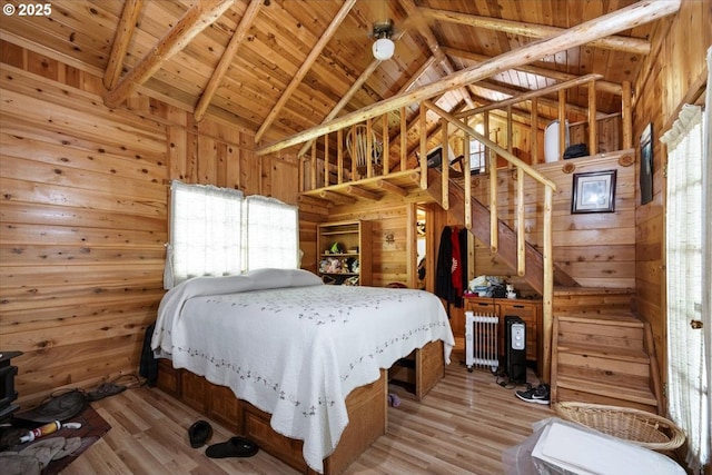 2128 Starveout Creek Rd, Azalea, OR 97410 - bedroom with wood walls, wood ceiling, and wood finished floors