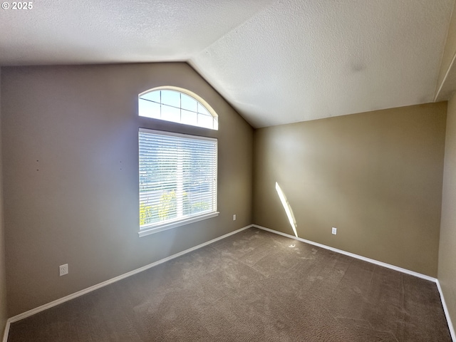 22000 SW Grahams Ferry Rd Unit C, Tualatin, OR 97062 - carpeted empty room with vaulted ceiling, plenty of natural light, baseboards, and a textured ceiling