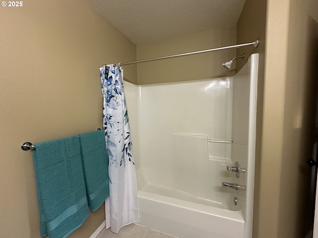 22000 SW Grahams Ferry Rd Unit C, Tualatin, OR 97062 - bathroom with shower / bath combo with shower curtain and tile patterned floors