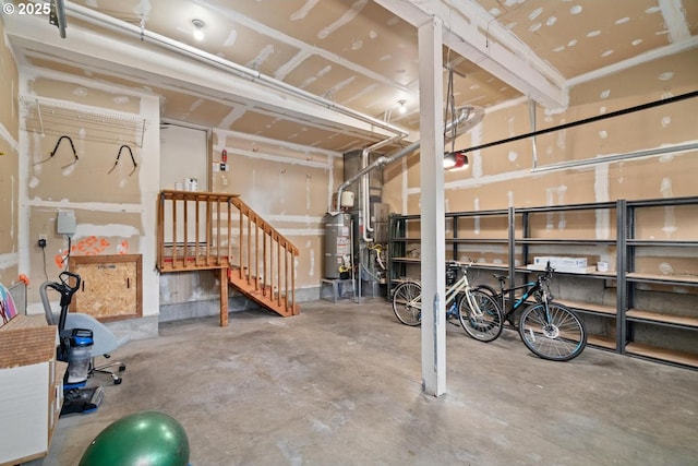 unfinished below grade area with water heater