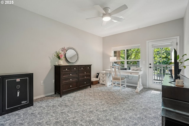 30326 SW Ruth St Unit 56, Wilsonville, OR 97070 - office area with carpet floors, a ceiling fan, and baseboards