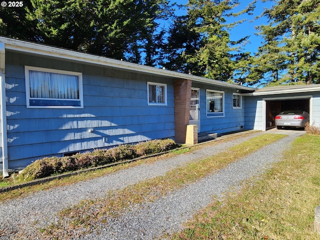 view of front of home with a garage