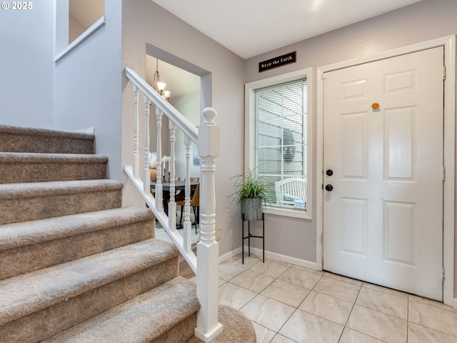 2001 E Evergreen Blvd, Vancouver, WA 98661 - entryway featuring stairway, light tile patterned flooring, and baseboards