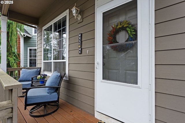 deck with covered porch