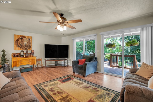 4249 SE 18th Ct, Gresham, OR 97080 - living room with ceiling fan and wood finished floors