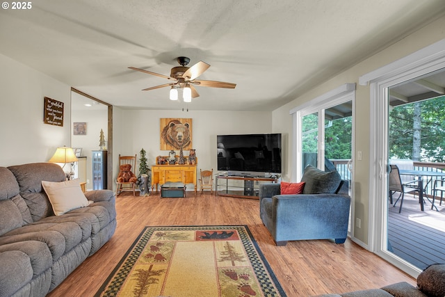 4249 SE 18th Ct, Gresham, OR 97080 - living room featuring ceiling fan and light wood-type flooring