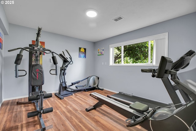4249 SE 18th Ct, Gresham, OR 97080 - workout area with wood finished floors and baseboards