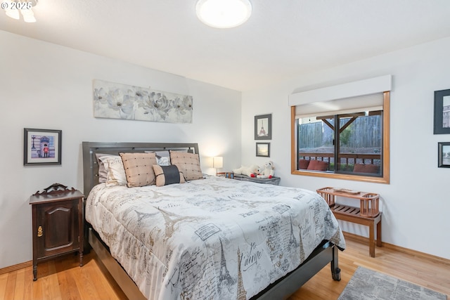 bedroom featuring light hardwood / wood-style floors