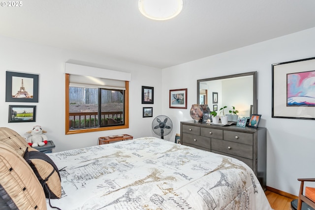 bedroom featuring light hardwood / wood-style flooring