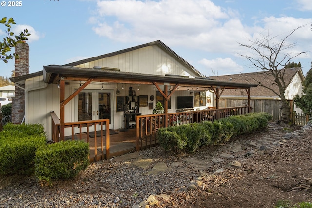 rear view of house with french doors