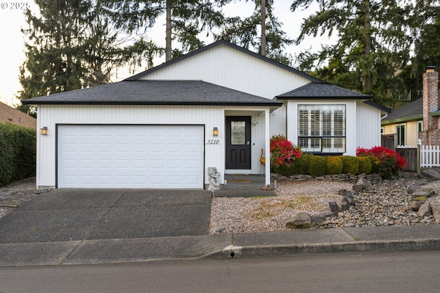 view of front of house with a garage