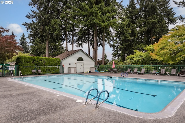 view of pool featuring a patio area