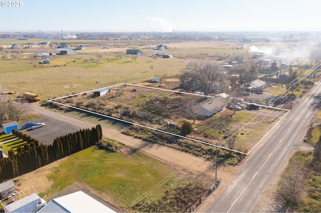 bird's eye view with a rural view