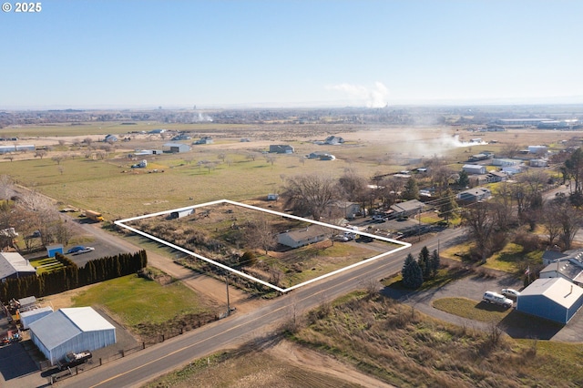 aerial view with a rural view