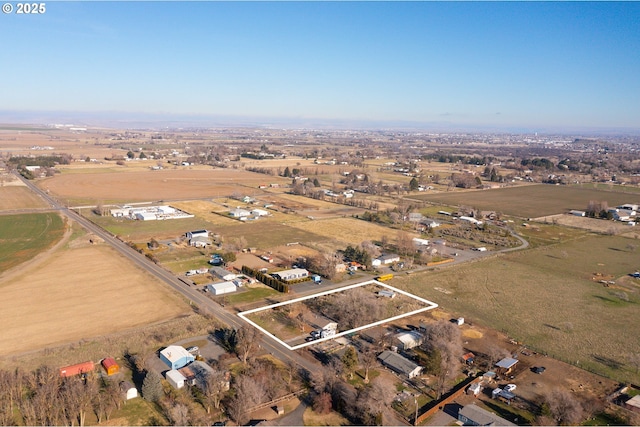 bird's eye view featuring a rural view