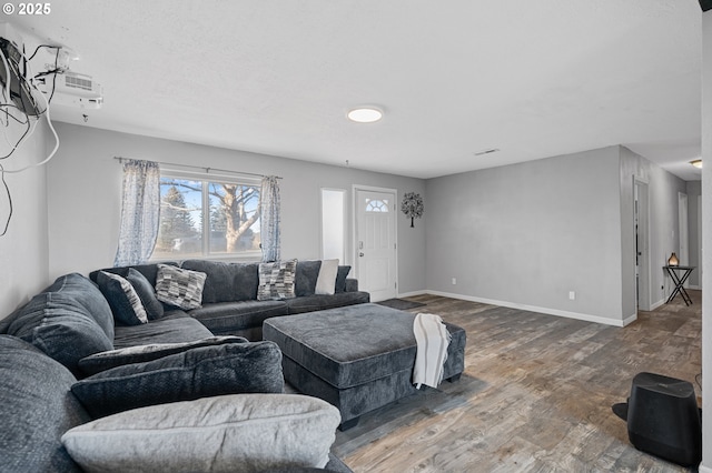 living room featuring hardwood / wood-style flooring