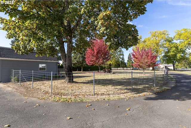 view of yard with fence