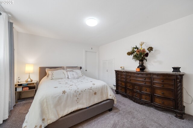 bedroom featuring carpet