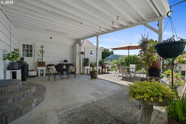 view of patio with outdoor dining space