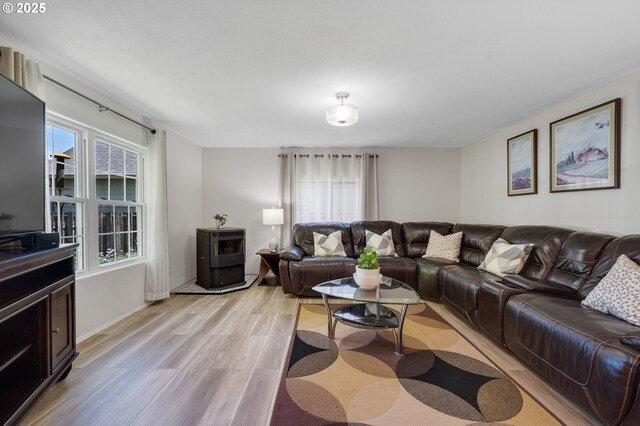 living area with light wood finished floors